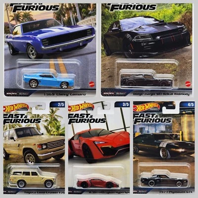 HOT WHEELS 2023 PREMIUM FAST & FURIOUS RELEASE B COMPLETE SET OF 5 VEHICLES RR's - Image 1 of 4