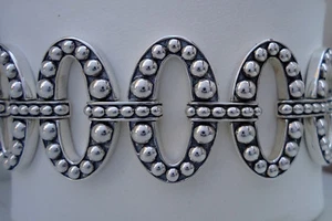 695 $ Lagos Sterlingsilber Signatur Glieder Kaviar Armband 42 Gramm - Bild 1 von 6