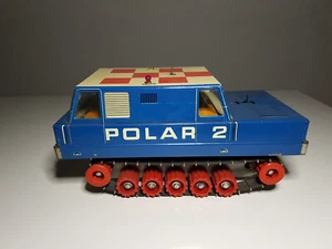 Altes DDR Blechspielzeug Polar 2 Auto Raupe Traktor Transporter Vintage Blau GDR - Bild 1 von 10
