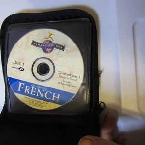 GLOBAL ACCESS MASTERING FRENCH 10-DISC CD + TRAVEL CASE Complete fast shipping - Picture 1 of 2
