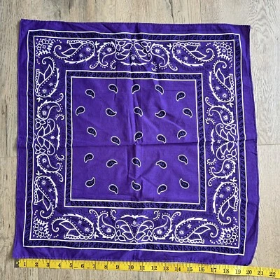 Pañuelo Bandana Vintage 100% Algodón RN 13960 Púrpura Lavanda EE. UU.  Foto 1 de 2