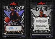 2022 Leaf Exotic Base Auto Zebra /9 Allen Iverson #EA-AI2 Auto HOF