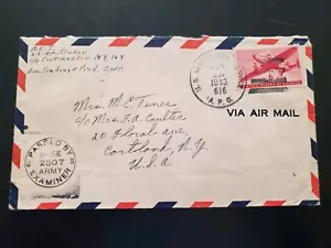 SS American Trader, Huckstep, Ägypten 1943 zensiert Zweiter Weltkrieg Armee Cover APO 616 - Bild 1 von 2