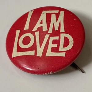 70er Jahre Helzberg I Am Loved Vintage Werbung Revers Hut Button Pin - Bild 1 von 5