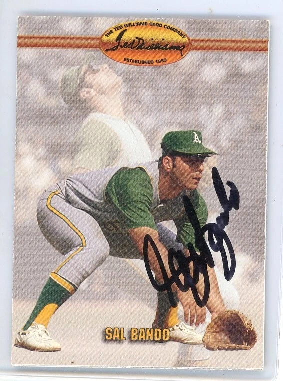 Tarjeta de béisbol Sal Bando firmada a mano autógrafo auténtico L6.19 Foto 1 de 1