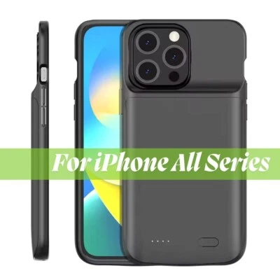 Funda Cargador de Batería Externo para iPhone 16 15 14 13 Banco de Alimentación Cubierta de Carga Foto 1 de 4