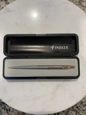 Vintage Parker Classic Stainless  23K Electroplated GT Ball Pen, Never Used MINT - Image 1 of 4