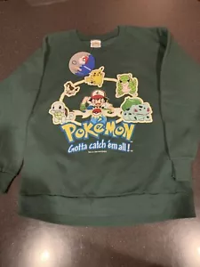 Vintage 1999 Nintendo Pokemon „Gotta Catch ‘em All!“ Sweatshirt Kinder Large Grün - Bild 1 von 2