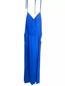 Dotti Maxi Halter Belted Dress Sz L Blue Dress NWT - Picture 1 of 7
