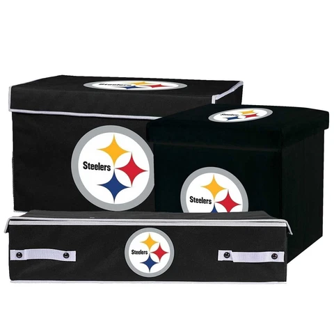 Pittsburgh Steelers NFL Collapsible Footlocker, Ottoman & Under the Bed Bin Cover