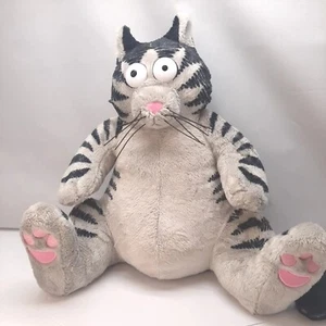 Vintage Large KLIBAN CAT PLUSH 1989 13" Gray Black Tabby Striped - Picture 1 of 9