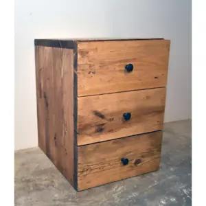 Reclaimed 3-Drawer Unit / Pedestal Solid Wood- Office Desk Storage - Picture 1 of 5