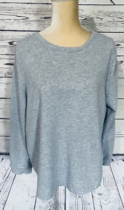 Suéter para mujer XLP Talbots gris tejido azul rayas lunares espalda ligero - Imagen 1 de 10