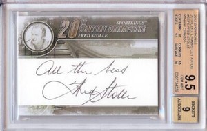 2012 SPORTKINGS 20TH CENTURY CHAMPIONS FRED STOLLE 1/1 CUT AUTOGRAPH BGS GEM 9.5