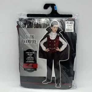 Dark Vampire Kids Halloween Costume Role Play Dress Up Girls Boys Large 12-14 - Picture 1 of 6