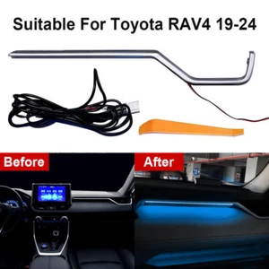 For Toyota RAV4 2019-2024 Ice Blue Car Interior Instrument Panel Ambient Lights - Picture 1 of 10