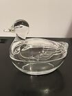 Clear Glass Duck On Nest Candy/Trinket Dish 4.25?