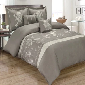 Embroidered Myra Combed Cotton 300 Thread Count 5-Piece Duvet Cover Set  - Picture 1 of 4