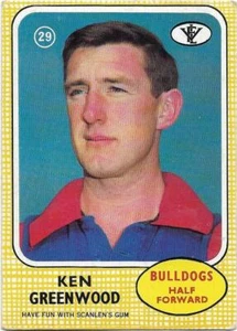 1972 Scanlens (29) Ken GREENWOOD Footscray :: - Bild 1 von 2