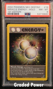 Neo Destiny 1a Edición Miracle Energy PSA 8 HOLO (0600) 16/105 Pokémon - Imagen 1 de 1