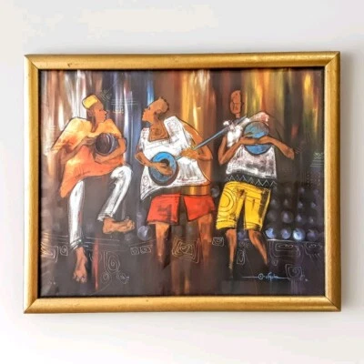 Impresión artística enmarcada Buchi J Upjohn '91 músicos africanos de colección 10,5" x 8,5" Foto 1 de 3