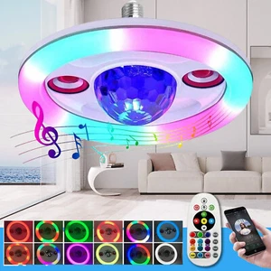 E27 Wireless Bluetooth LED Light Speaker Bulb RGB 36W Music Playing lamp Remote - Picture 1 of 15
