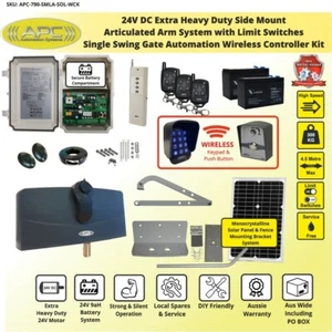 Single Swing 24V Solar Powered Gate Opener 100% Duty Cycle (Can Run All Day) - Picture 1 of 12