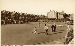 PRINTED POSTCARD THE BOWLING GREEN, WEST KIRBY, (NEAR HOYLAKE), WIRRAL, CHESHIRE - Picture 1 of 2