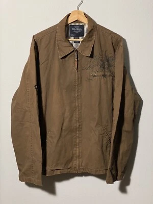 Hard Rock 男式全拉链工作夹克 XL 码棕色鹰棉坦帕 — 第 1/4 张图片