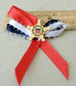 FIVE POINT WHITE STAR W/RED WHITE & BLUE RIBBON~UNITED STATES SECRET SERVICE PIN - Picture 1 of 5