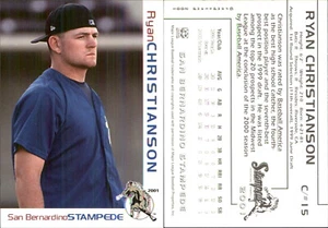 Ryan Christianson 2001 Grandstand San Bernardino Stampede #15 RC *AutographDen* - Picture 1 of 1