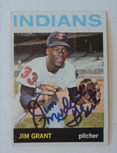 1964 Topps #133 Jim Mudcat Grant Indians Twins autografiado - - Imagen 1 de 1