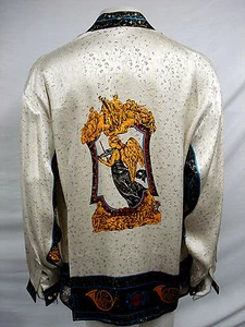 NWT MENS METALLIC SILK SHIRT  STYLE HORN 8002 SIZE XLARGE - Picture 1 of 12