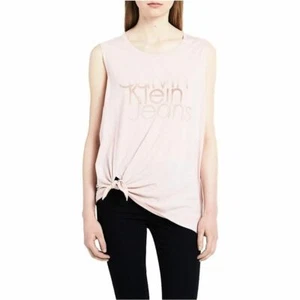 Calvin Klein Jeans Ombre Logo Side Tie Tee COLOR: SEPIA ROSE Large NWOT - Picture 1 of 3