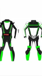 New Motorcycle Leather Suit Motorbike Leather Jacket Racing Leather Trouser Men - Picture 1 of 3