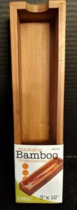 FREE  1 Lipper Bamboo 3 x 12 Stackable Box Multi Purpose Home Office NWT - Picture 1 of 3