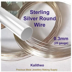 Sterling Silver Round Jewellery Wire - 0.3mm (28 gauge) - Picture 1 of 4