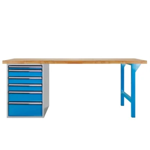 Werkbank PROFI 2000, 6 Schubladen, Lichtblau, Höhe 850 - Bild 1 von 1