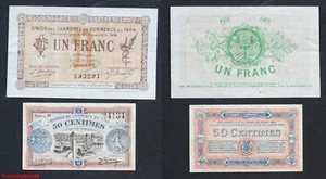 Billet lot de 2 billets Chambre de commerce du Lot,  50 cts, du Tarn, 1 franc - Foto 1 di 1