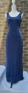 Debut Long Sparkling Dress Sleeveless Evening Gown Prom Dress Size 12 Blue - Picture 1 of 21