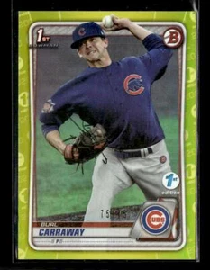 2020 Bowman Draft 1st Edition #BD-25 Burl Carraway Yellow #/75 Chicago Cubs - Picture 1 of 2