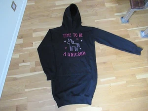 Sweatshirt long,lang,Sweatkleid,Größe 158,164,Unicorn,Einhorn,schwarz,Pulli lang - Bild 1 von 4