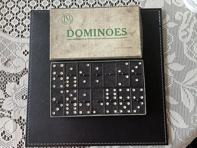 Vintage TSL Dominoes in original box 6 spot full set with spinner ridge - Image 1 of 4