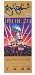 Jimmy Johnson Autographed Cowboys Replica Super Bowl XXVII Ticket - Beckett Holo - Picture 1 of 3