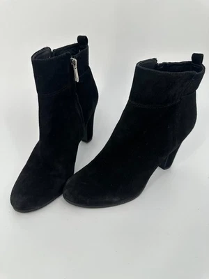Sam Edelman Sianna Mujer’s Negro Gamuza Cuero Tacón Botines Talla 9M Foto 1 de 4
