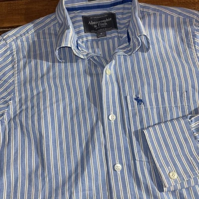 Camisa De Colección Abercrombie Fitch Musculosa Para Hombres Pequeña Universidad Rayas Oxford Alce Foto 1 de 4