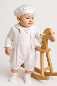 Baby Boys White Christening Set - Baptism Outfit for Infants - Picture 1 of 3