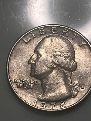 1978 D Quarter Filled D Mint Mark In Cod We Trust Connected Letters Nice Luster - Image 1 of 4