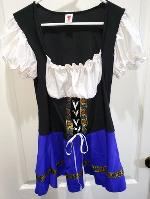 mujeres ROMA HALLOWEEN DISFRAZ ESTILO HOLANDÉS VESTIDO MEDIAS FALDA MEDIANA/GRANDE ¡LINDO! Foto 1 de 3