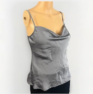 Express Satin Cowl Neck Cami Top Spaghetti Strap Gray Women’s Size XS Y2K Style - Image 1 of 4